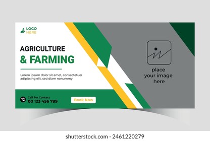 Agriculture social media cover and web banner template