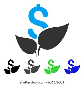 Agriculture Startup flat vector illustration. Colored agriculture startup gray, black, blue, green icon variants. Flat icon style for graphic design.