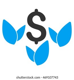 Agriculture Startup icon. Vector style is bicolor flat iconic symbol with rounded angles, blue and gray colors, white background.