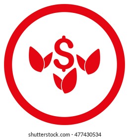 Agriculture Startup rounded icon. Vector illustration style is flat iconic symbol, red color, white background.