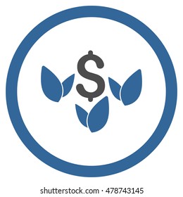 Agriculture Startup rounded icon. Vector illustration style is flat iconic bicolor symbol, cobalt and gray colors, white background.