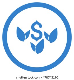 Agriculture Startup rounded icon. Vector illustration style is flat iconic symbol, cobalt color, white background.