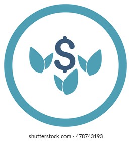 Agriculture Startup rounded icon. Vector illustration style is flat iconic bicolor symbol, cyan and blue colors, white background.