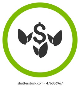 Agriculture Startup vector bicolor rounded icon. Image style is a flat icon symbol inside a circle, eco green and gray colors, white background.