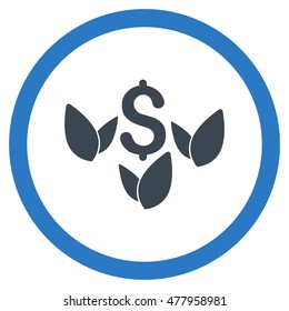 Agriculture Startup vector bicolor rounded icon. Image style is a flat icon symbol inside a circle, smooth blue colors, white background.