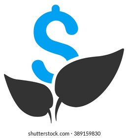 Agriculture Startup vector icon. Style is bicolor flat symbol, blue and gray colors, white background.
