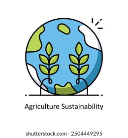 Agriculture Sustainability vector  Filled outline icon style illustration. Symbol on White background EPS 10 File