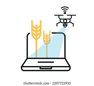 Agriculture Technology Concept. Editable Vector. Agriculture And Farm Concept.
