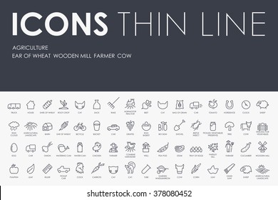 agriculture Thin Line Icons
