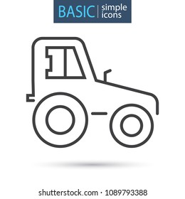 Agriculture tractor line basic icon