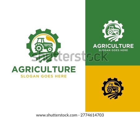 Agriculture Tractor logo design vector illustration
