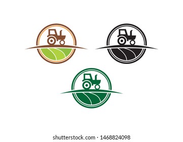 Agriculture tractor vector logo design