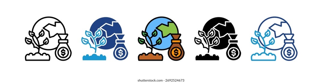 Icono de comercio agrícola Ilustración vectorial múltiple