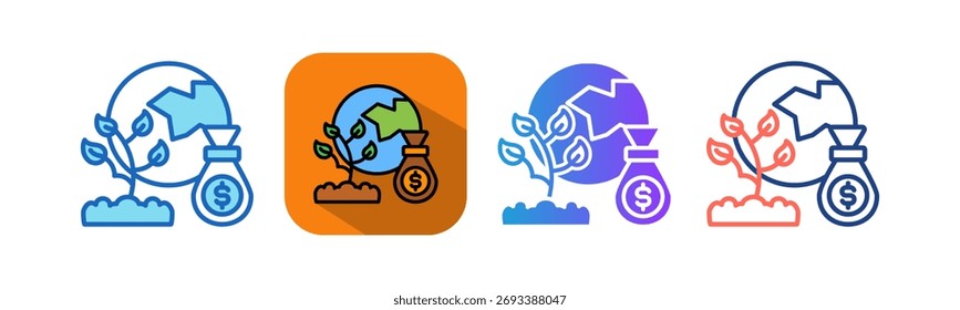 Ilustración vectorial multistyle del icono del comercio de la agricultura
