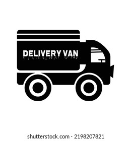 Agriculture transport delivery van icon | Black Vector illustration |