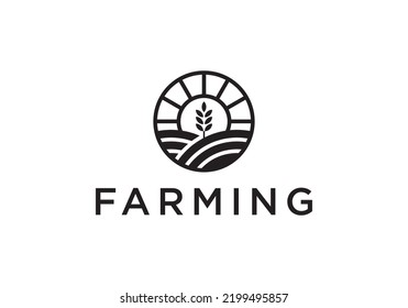 Agriculture Tree And Circle Logo Combination, Unique Concept. Farm Symbol Icon