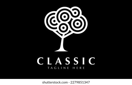 Logo del árbol de agricultura plantilla de iconos abstractos del vector del monograma