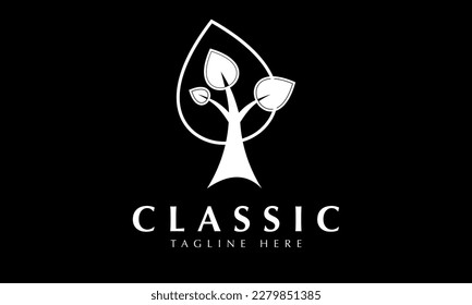 Agriculture tree logo abstract monogram vector icon template