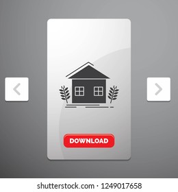 agriculture, urban, ecology, environment, farming Glyph Icon in Carousal Pagination Slider Design & Red Download Button