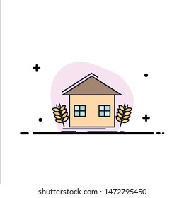 agriculture, urban, ecology, environment, farming Flat Color Icon Vector