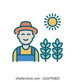 Agriculture Vector Filled Outline Icon Design illustration. Agriculture and Farming Symbol on White background EPS 10 File