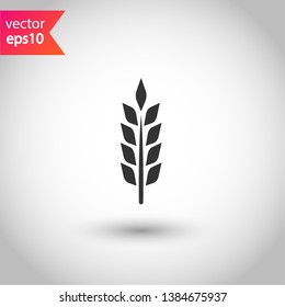 Agriculture vector icon sign. Wheat vector icon. EPS 10 wheat flat symbol