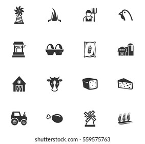 agriculture vector icons for user interface design