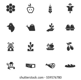agriculture vector icons for user interface design