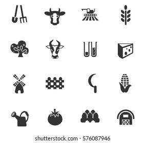 agriculture vector icons for user interface design