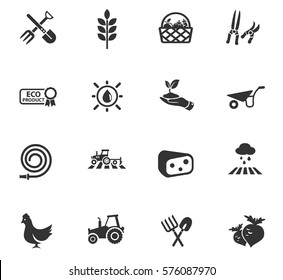 agriculture vector icons for user interface design