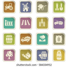 agriculture vector icons for user interface design