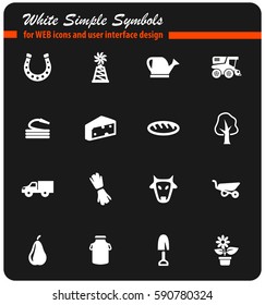 agriculture vector icons for user interface design