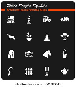 agriculture vector icons for user interface design