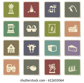 agriculture vector icons for user interface design