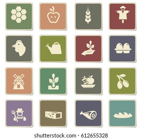 agriculture vector icons for user interface design