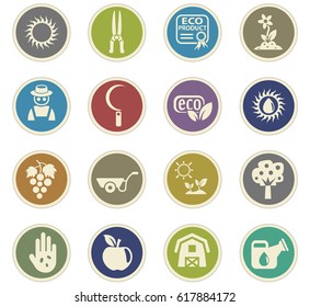 agriculture vector icons for user interface design