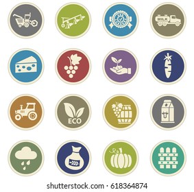 agriculture vector icons for user interface design