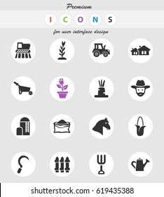 agriculture vector icons for user interface design