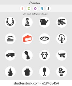 agriculture vector icons for user interface design