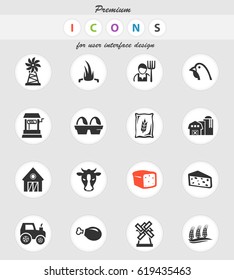 agriculture vector icons for user interface design