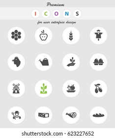 agriculture vector icons for user interface design