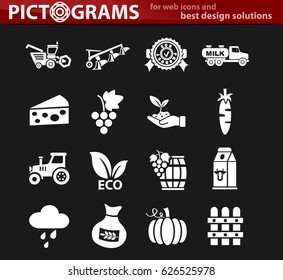 agriculture vector icons for user interface design