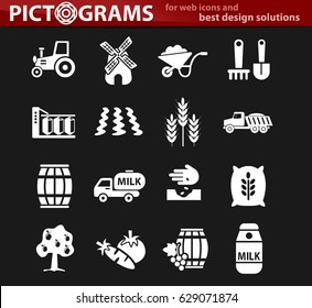 agriculture vector icons for user interface design