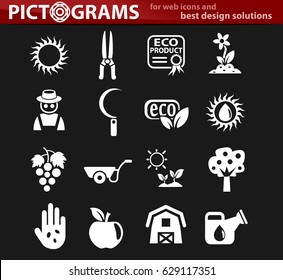 agriculture vector icons for user interface design