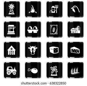 agriculture vector icons for user interface design