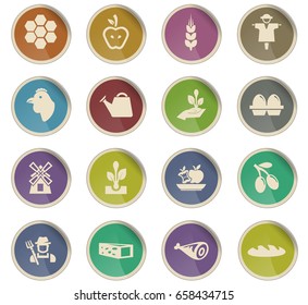 agriculture vector icons for user interface design