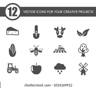 agriculture vector icons for your creative ideas