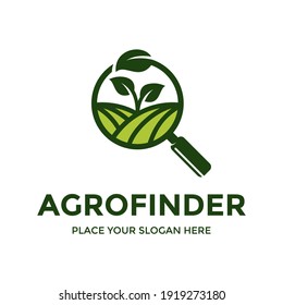 Agriculture vector logo template. This design use leaf symbol. Suitable for search or finder.