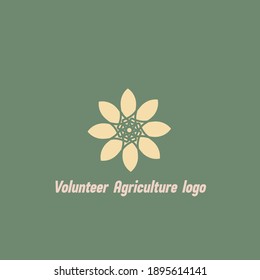 Agriculture vector logo. Volunteer support bio ecological world.