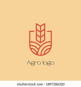 Agriculture vector logo. Volunteer support bioecological world.